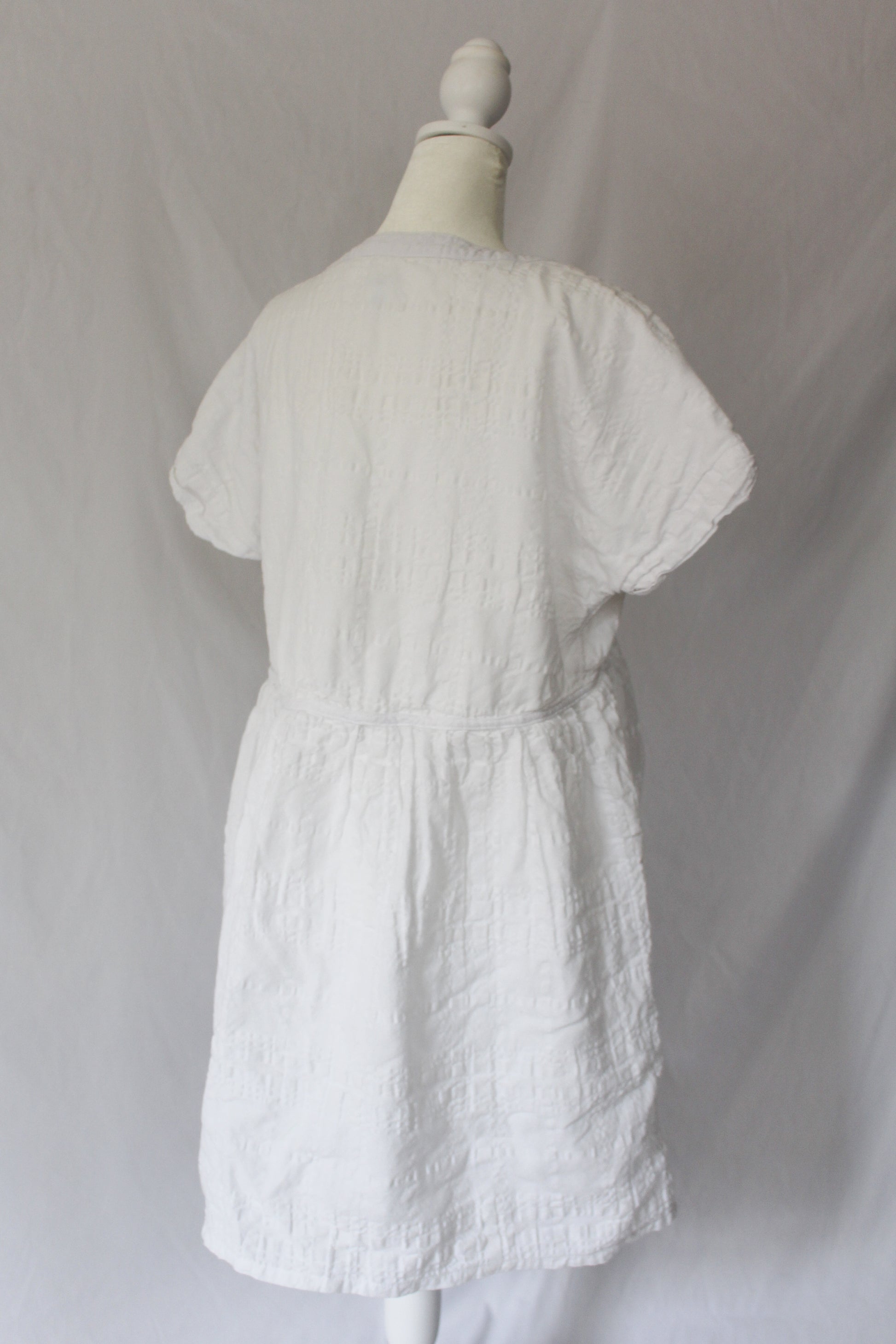 white cotton linen dress size medium sigrid olsen 