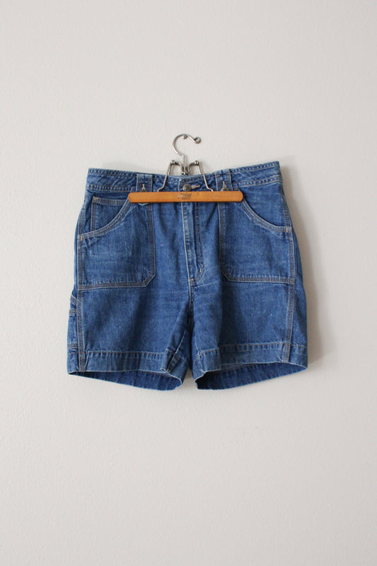 mid length shorts with carpenter detail; granola girl shorts