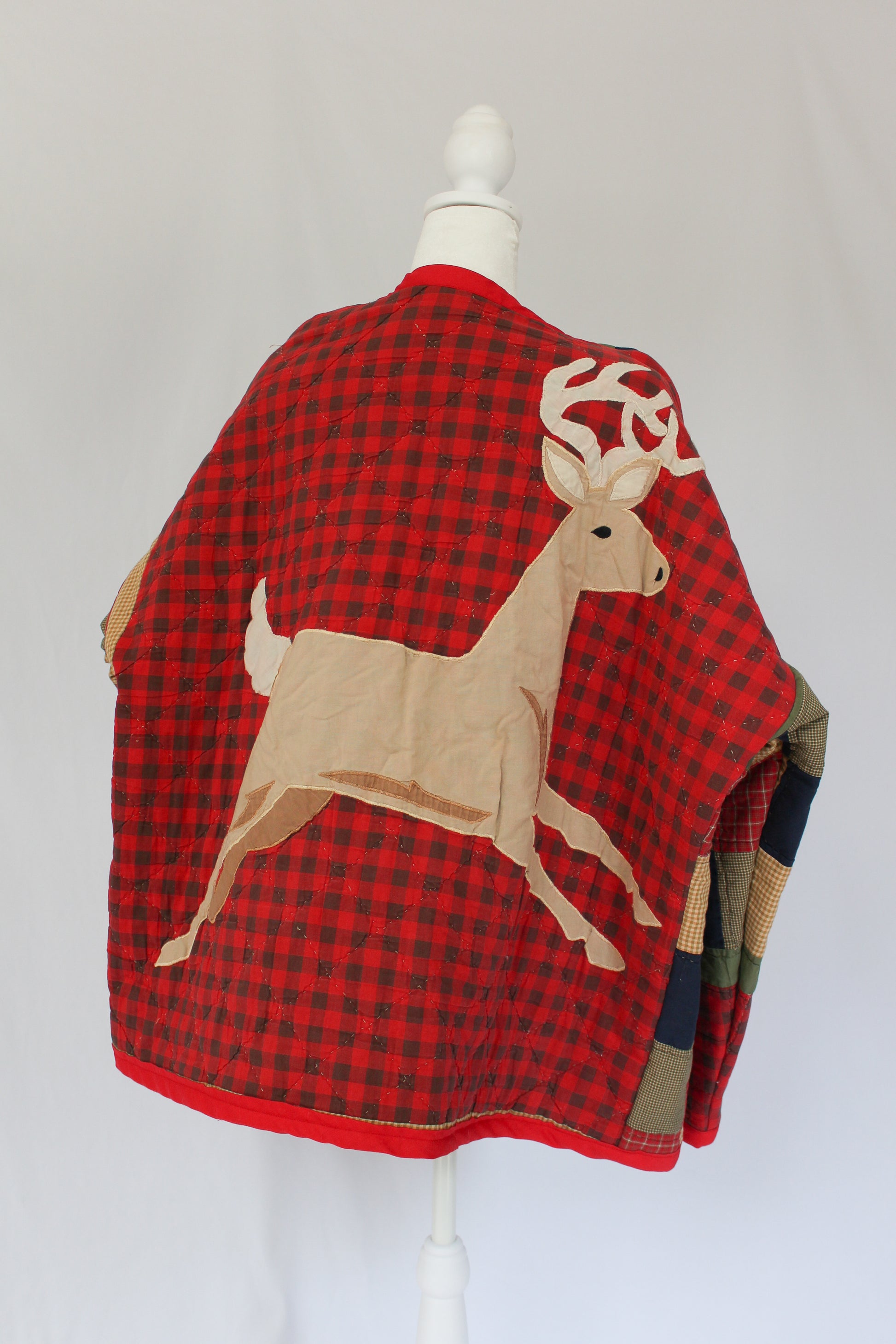 quilt jacket with deer, handmade jacket 
