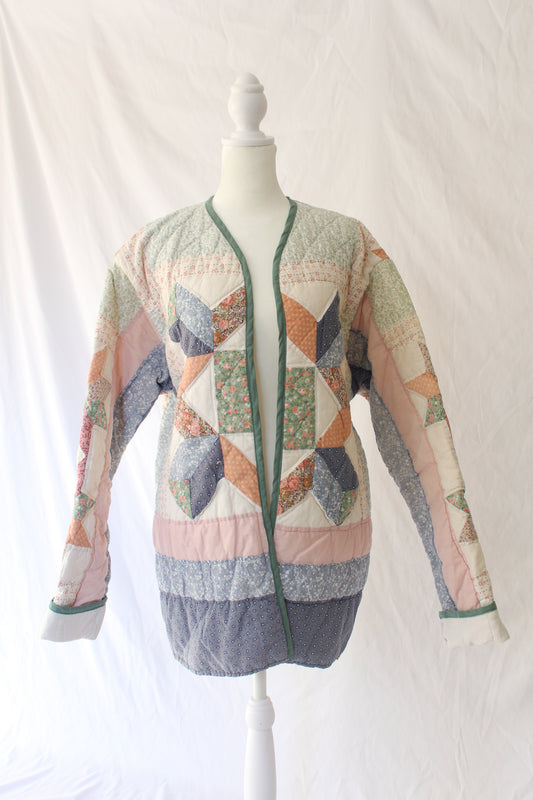 handmade quilt jacket from recycled quilt 