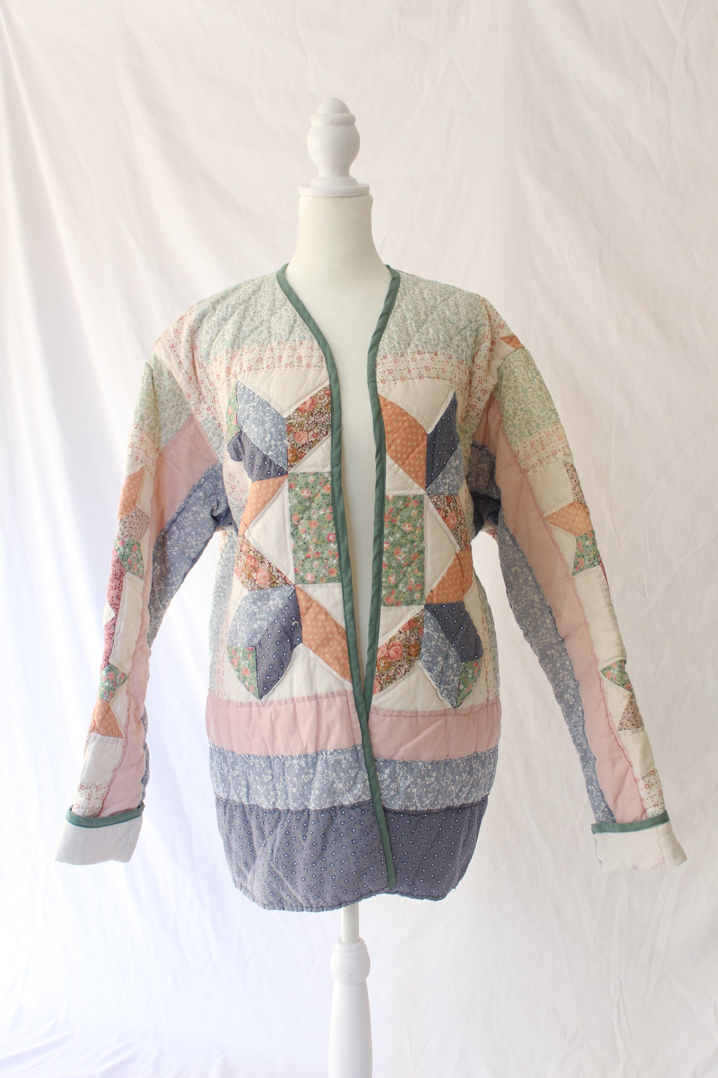 handmade quilt jacket from recycled quilt 