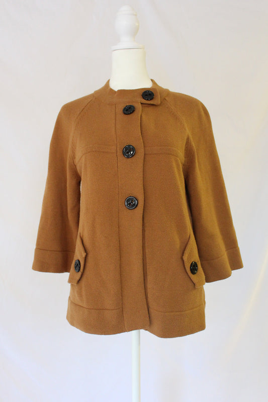 Camel Cardigan with Statement Buttons