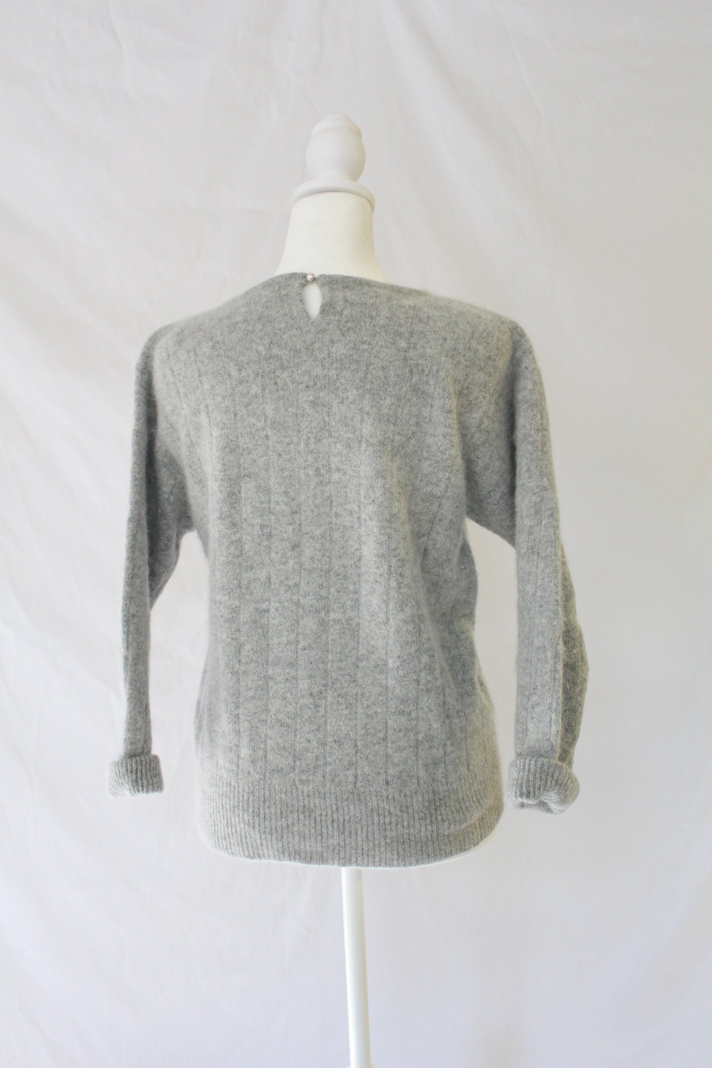 wool and angora gray sweater