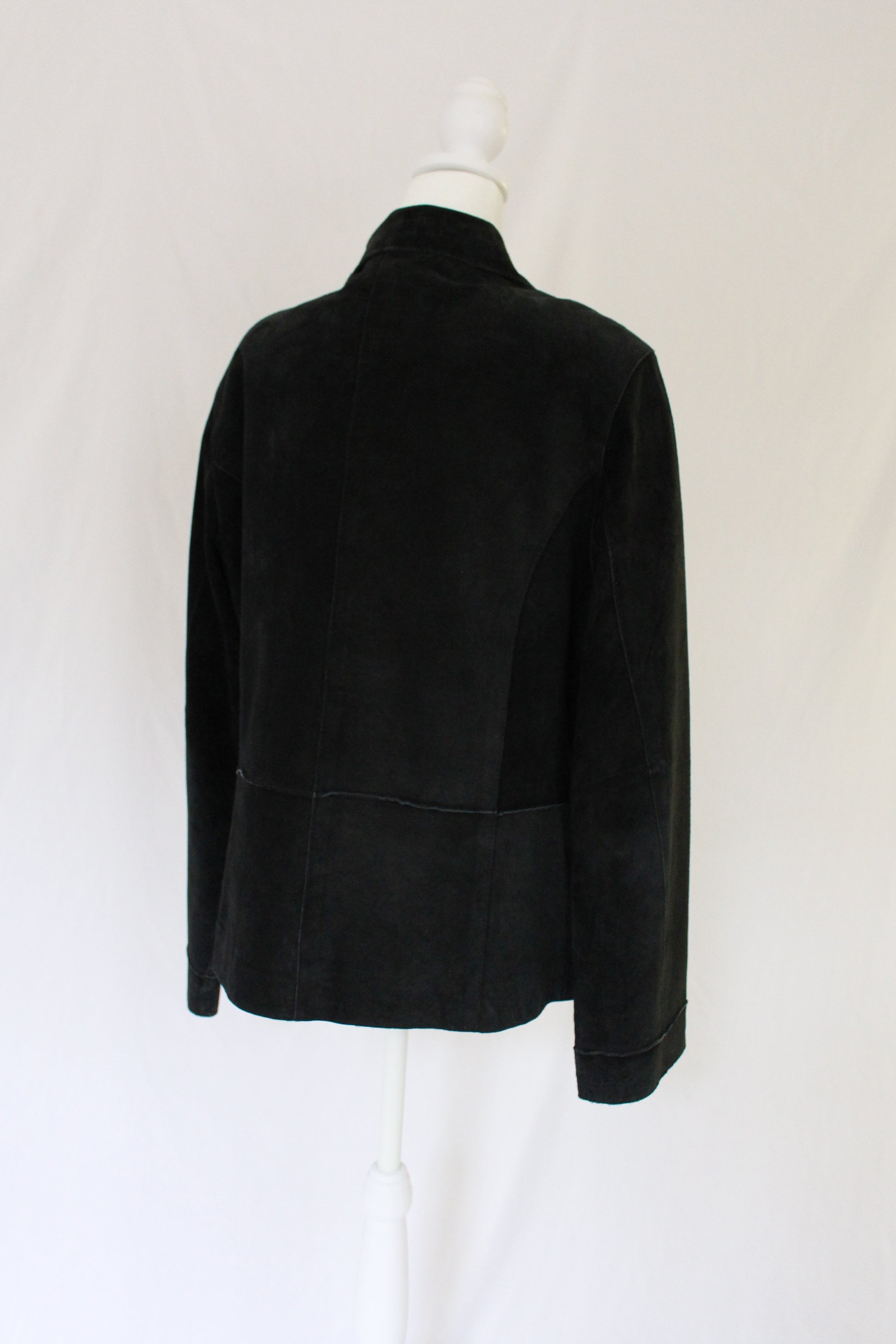 black leather suede jacket
