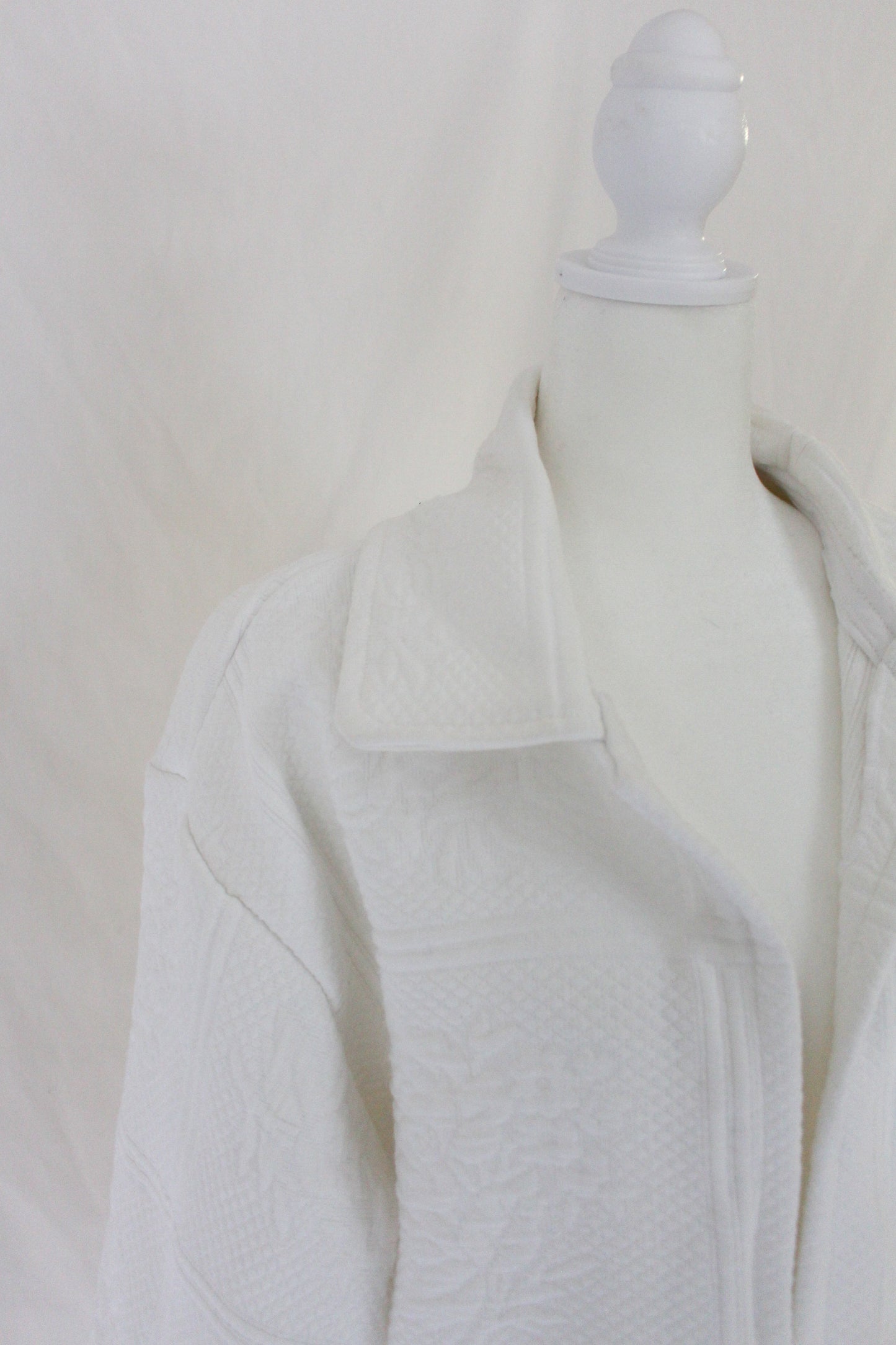 handmade quilt jacket with collar white