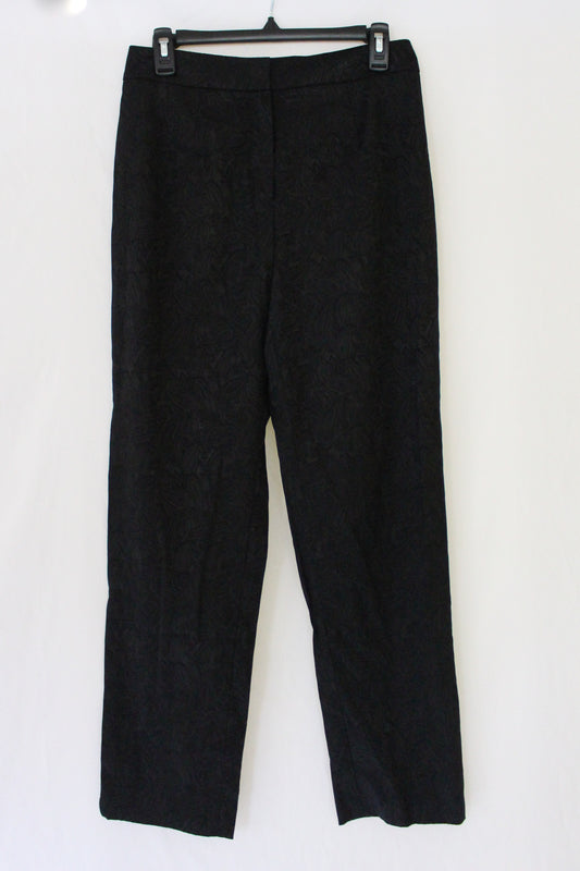black paisley print trousers