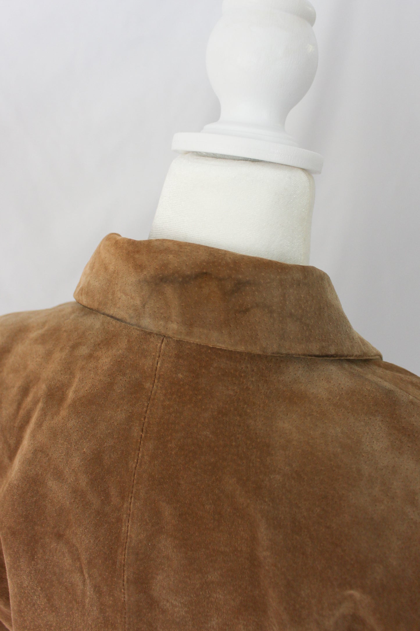 Light Brown Suede Leather Trench