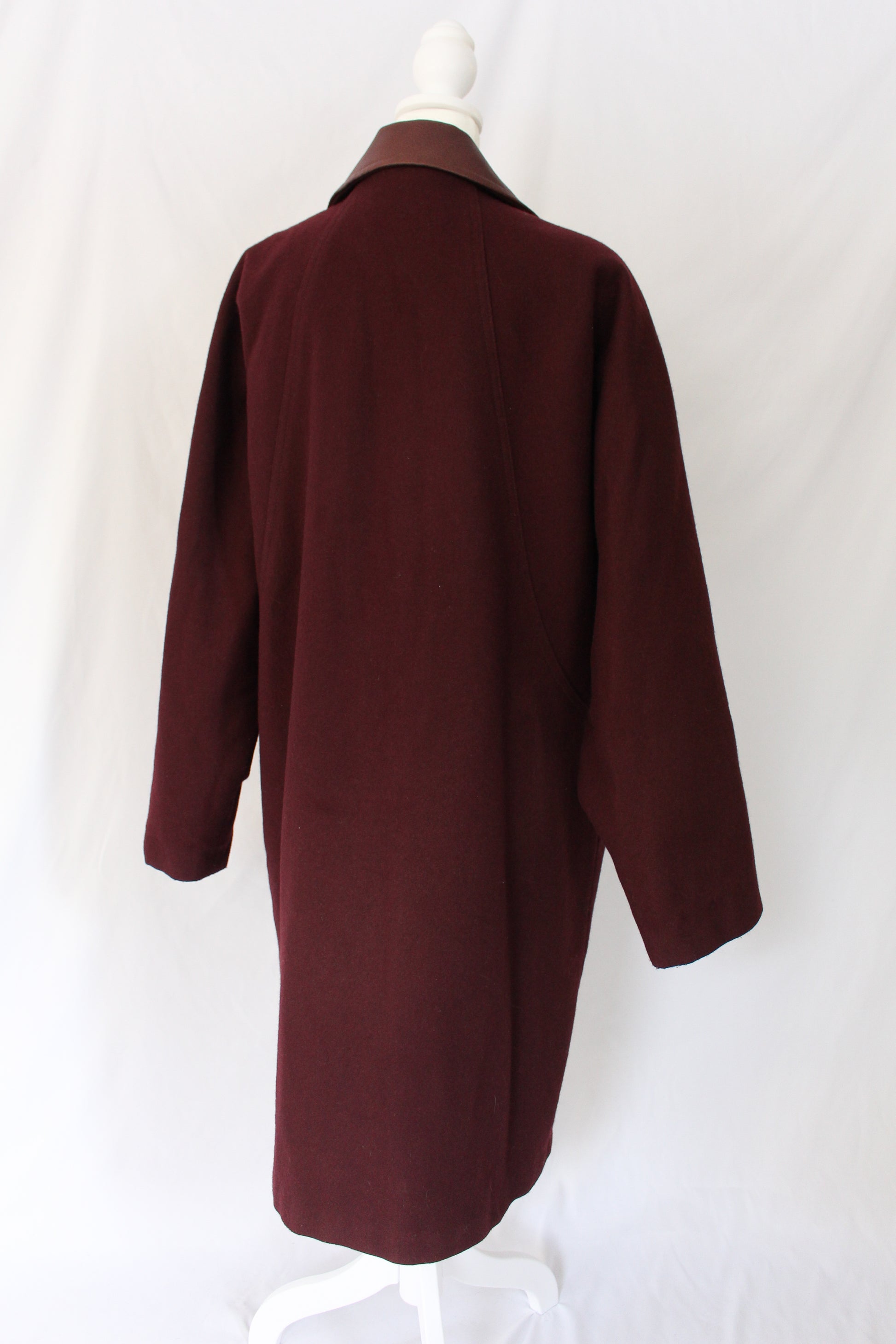 burgundy wool coat secondhand