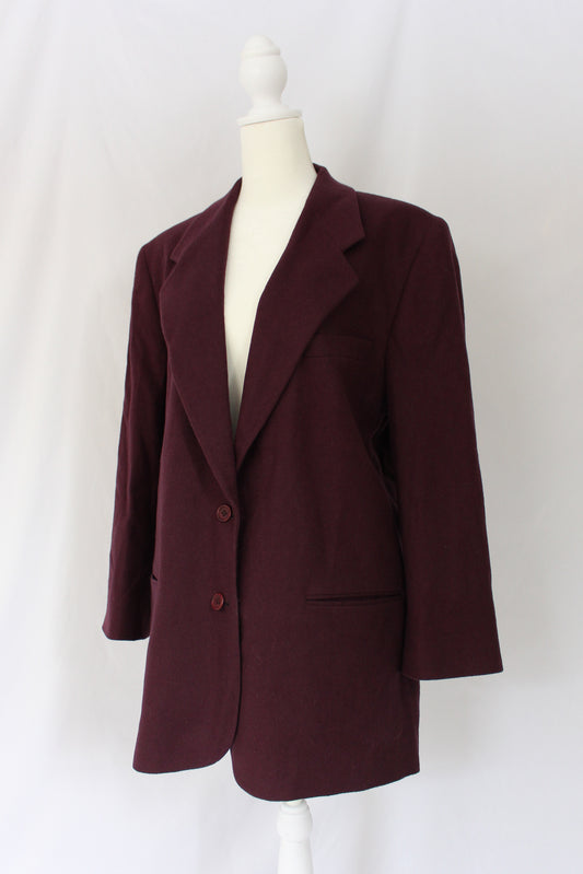 L.L. Bean wool blend burgundy blazer
