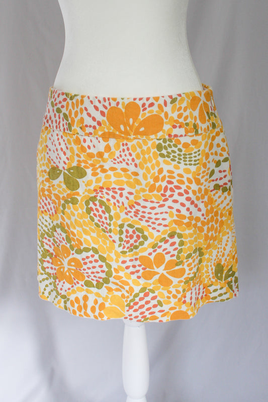 Groovy Floral Linen Mini Skirt