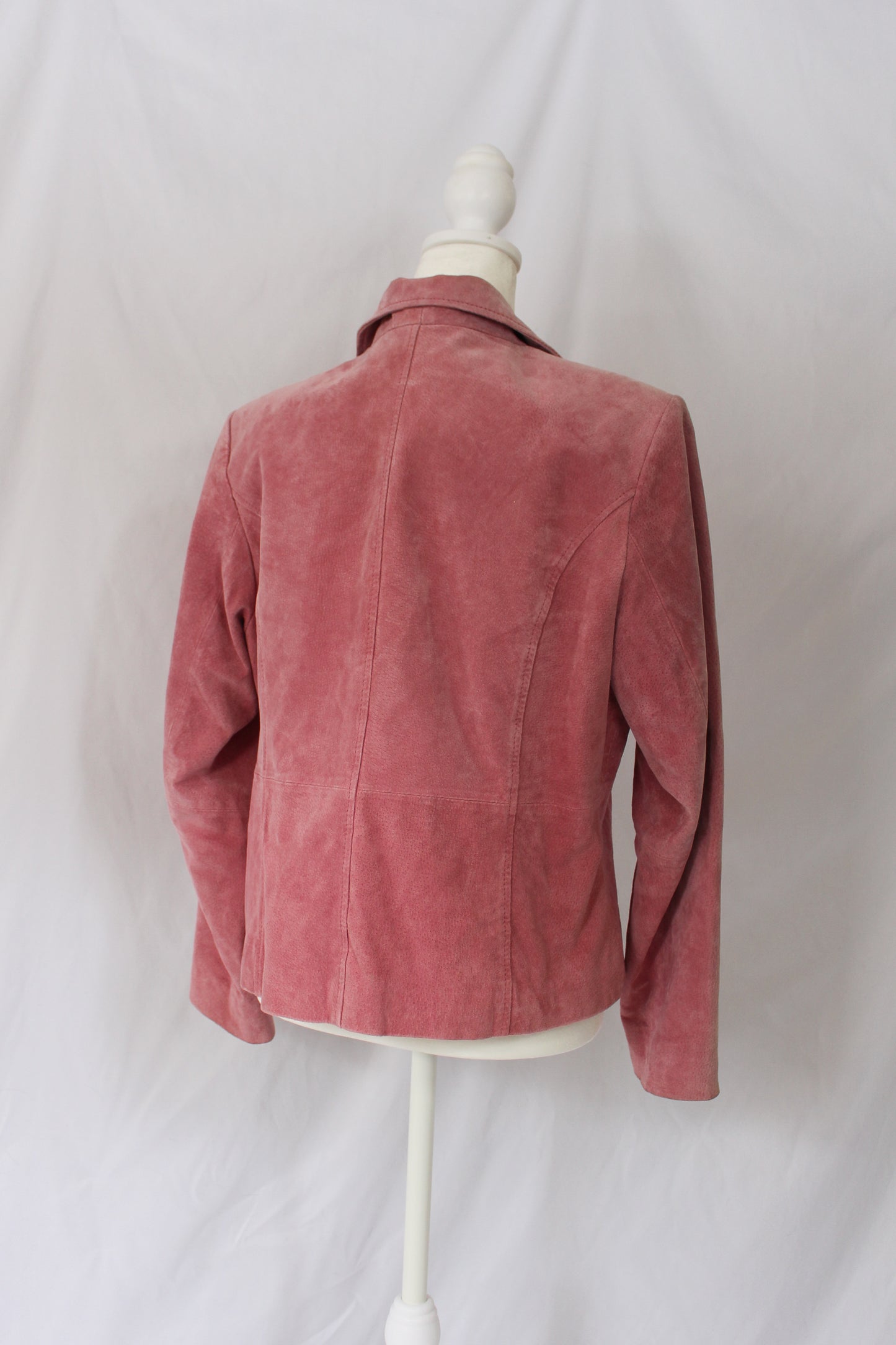 suede pink leather blazer petite large