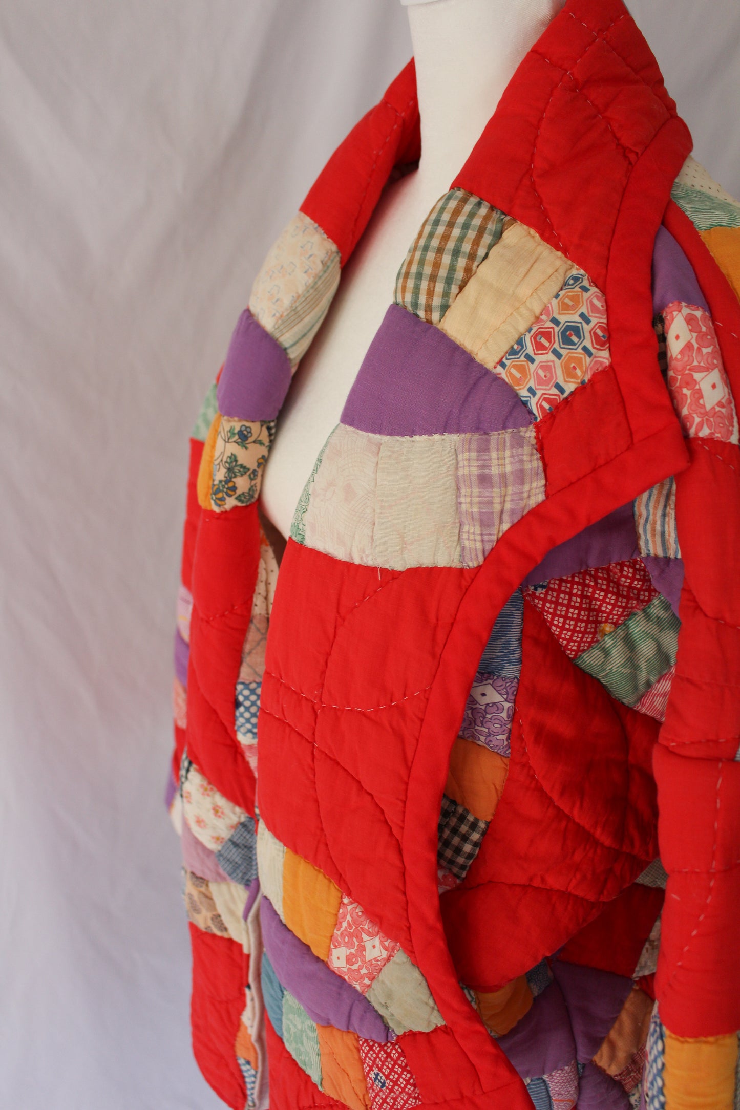 Red Wedding Ring Quilt Jacket