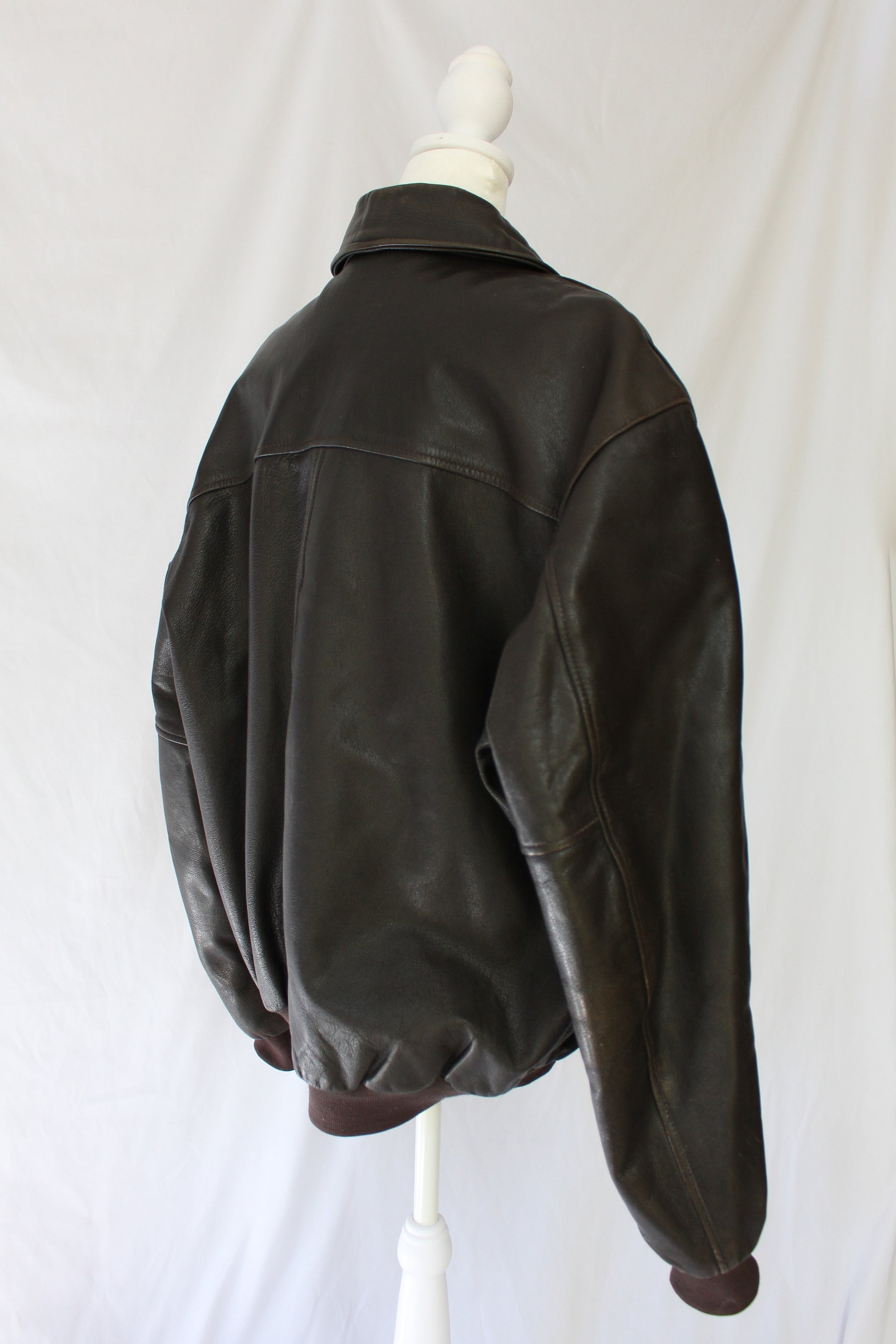 vintage brown bomber jacket men's size large