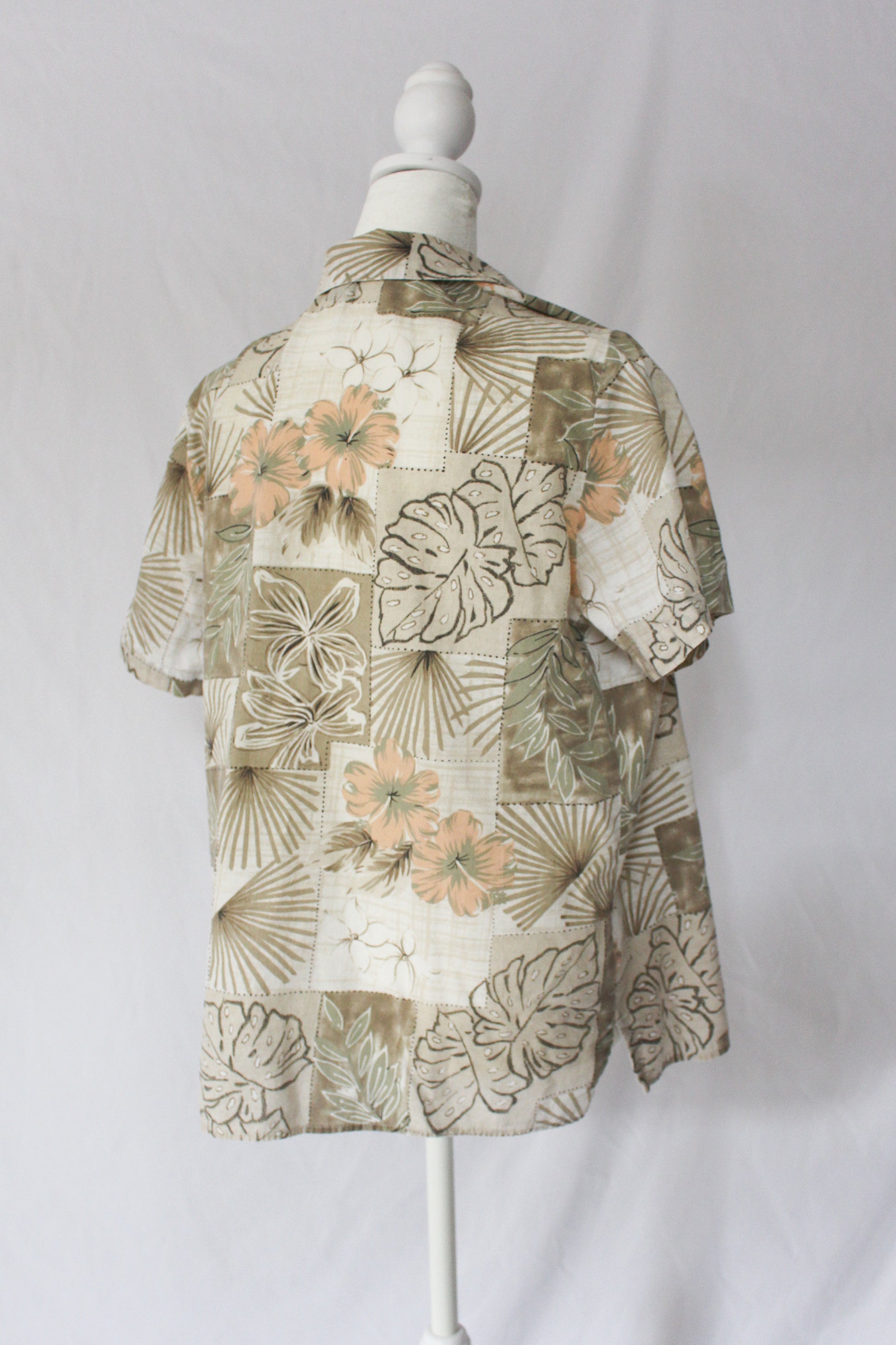 cotton hawaiian tropical print pre owend shirt for women secondhand