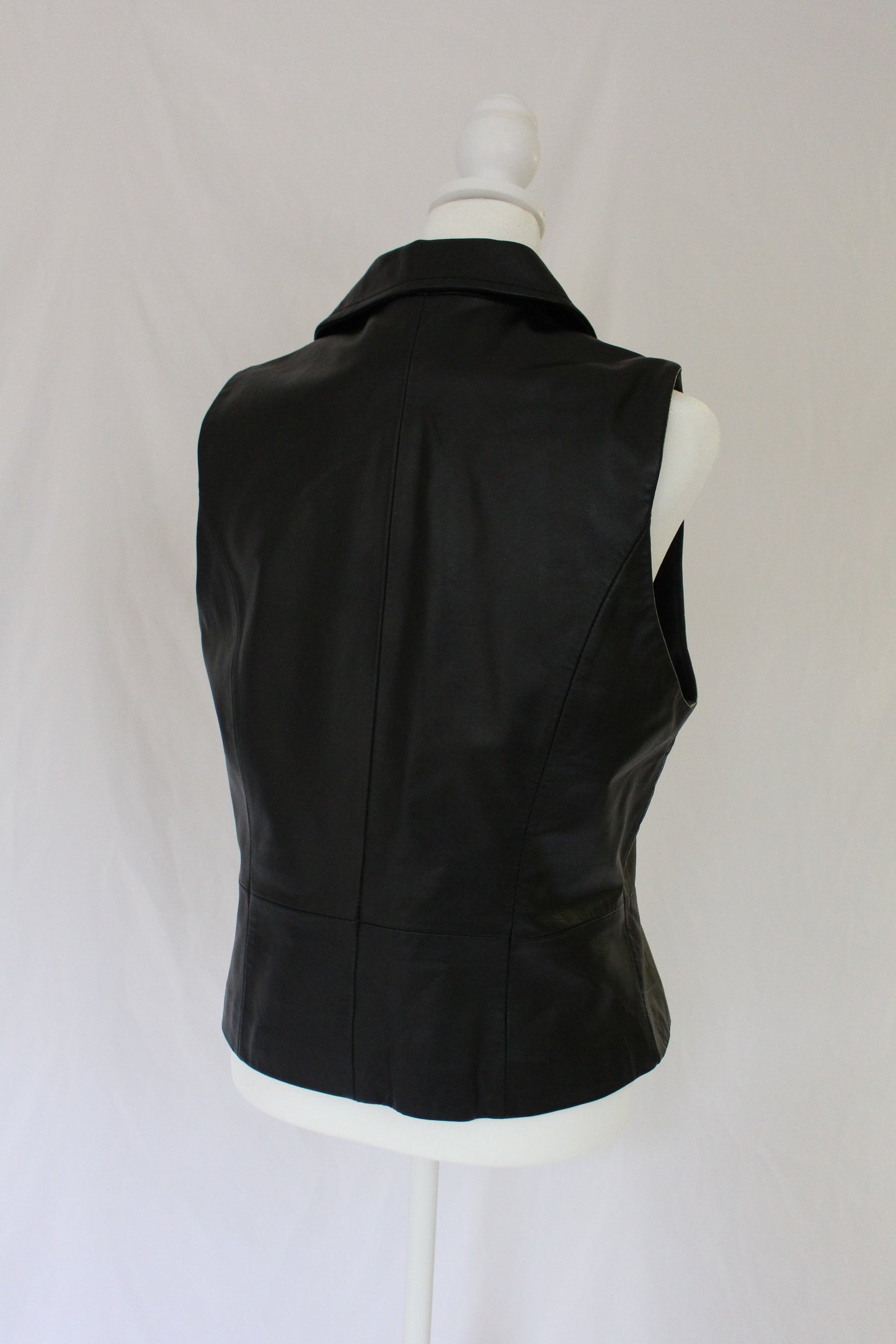 black leather vest, secondhand vest 